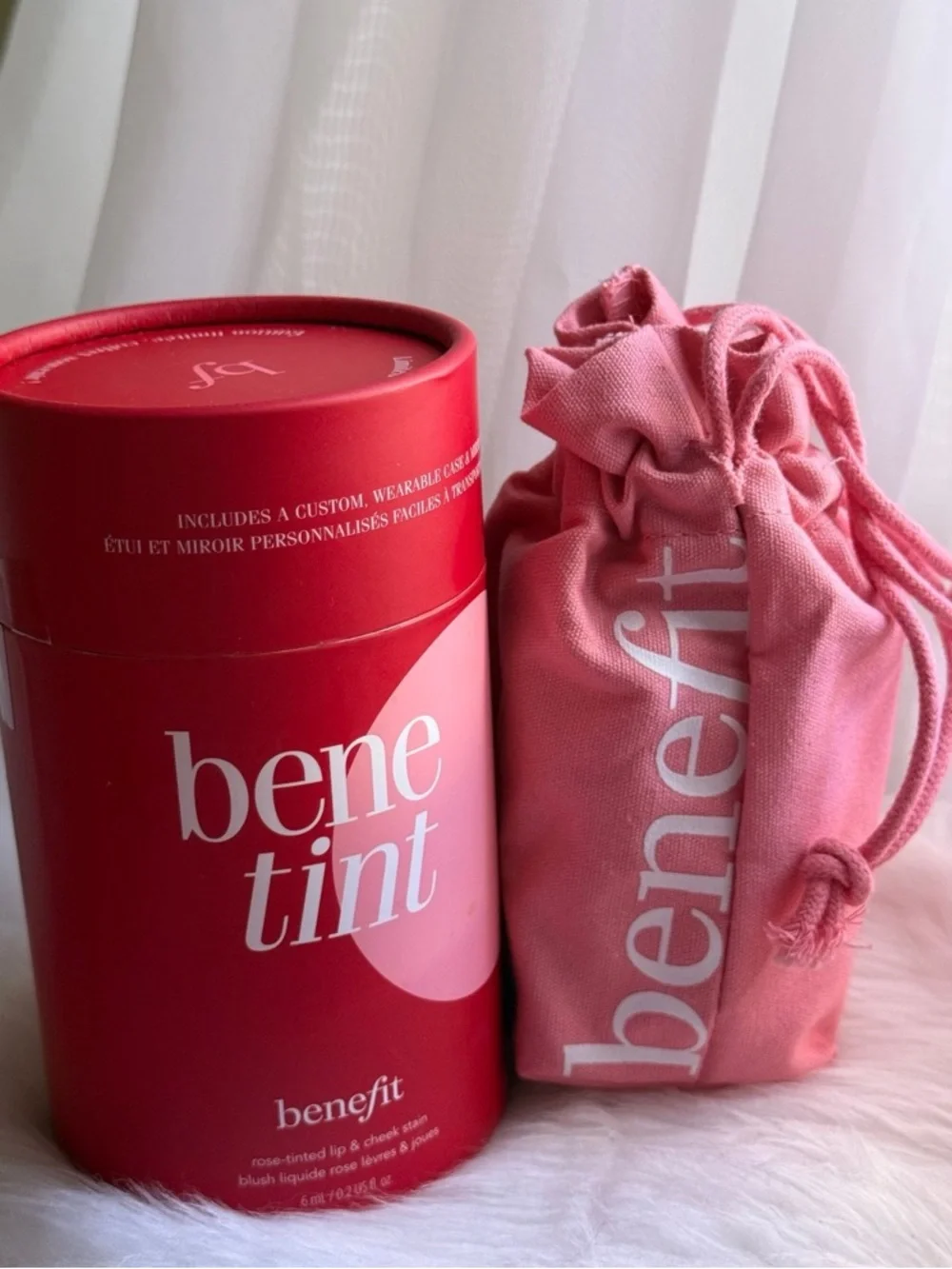 Benefit Benetint Blush & Lip Stain & Leather Travel Case Limited Ed. Gift Set